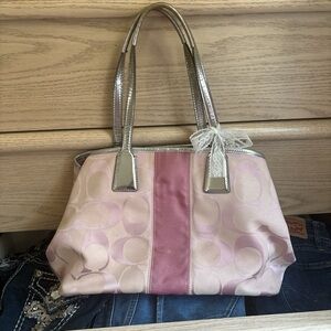 Coach Vintage Pink and Silver Shoulder Bag